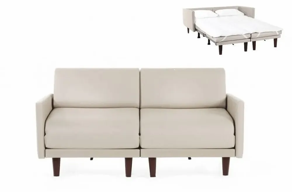 Fauteuils - Canapé lit Français 2/3places PACHA DUO 140 LARGE accoudoirs amovibles : Coloris - CUIR - Bleu 0857 - LIKOOLIS