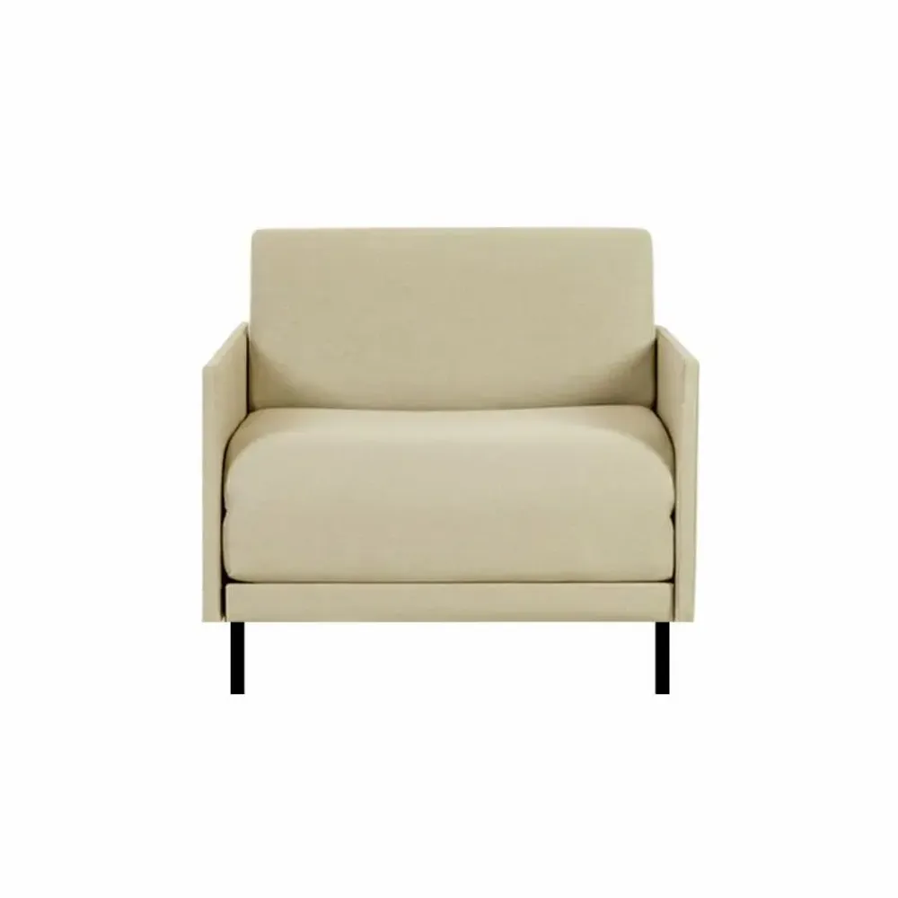 Armchairs - French 1-seater armchair bed BOSS 80 MEDIUM with removable armrests : Colour - Fabric / BURN - Filo - Marfil - LIKOOLIS