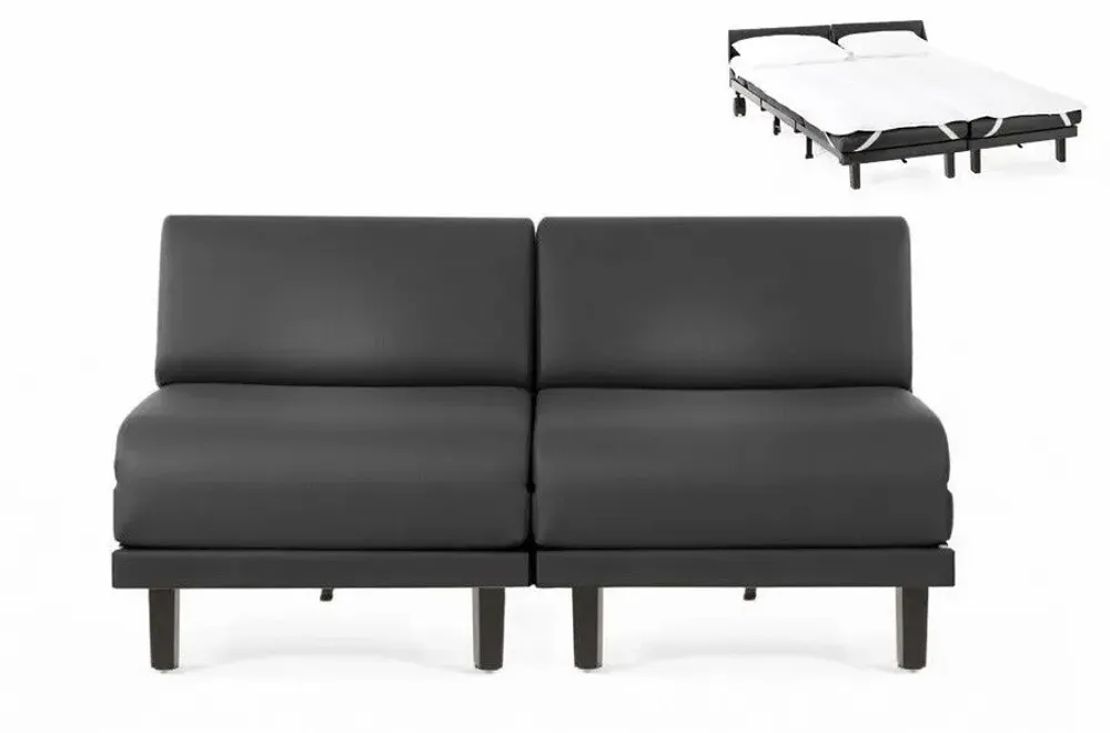 Fauteuils - Canapé lit Français 2/3 Places ROLLER DUO 160 SMALL sans accoudoirs : Coloris - CUIR - Beige Mastic 0809 - LIKOOLIS