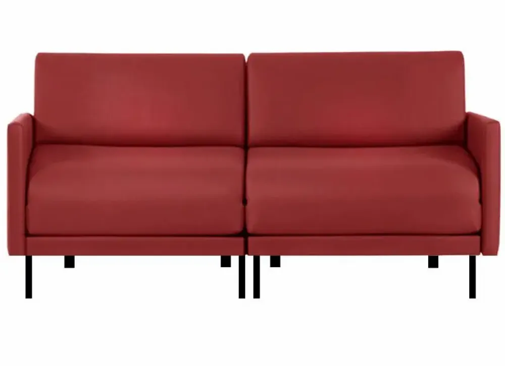 Armchairs - French sofa bed 2/3 seater BOSS DUO 160 LARGE removable armrests: Colour - Artificial-leather / WHITE - Combi - WHITE - LIKOOLIS