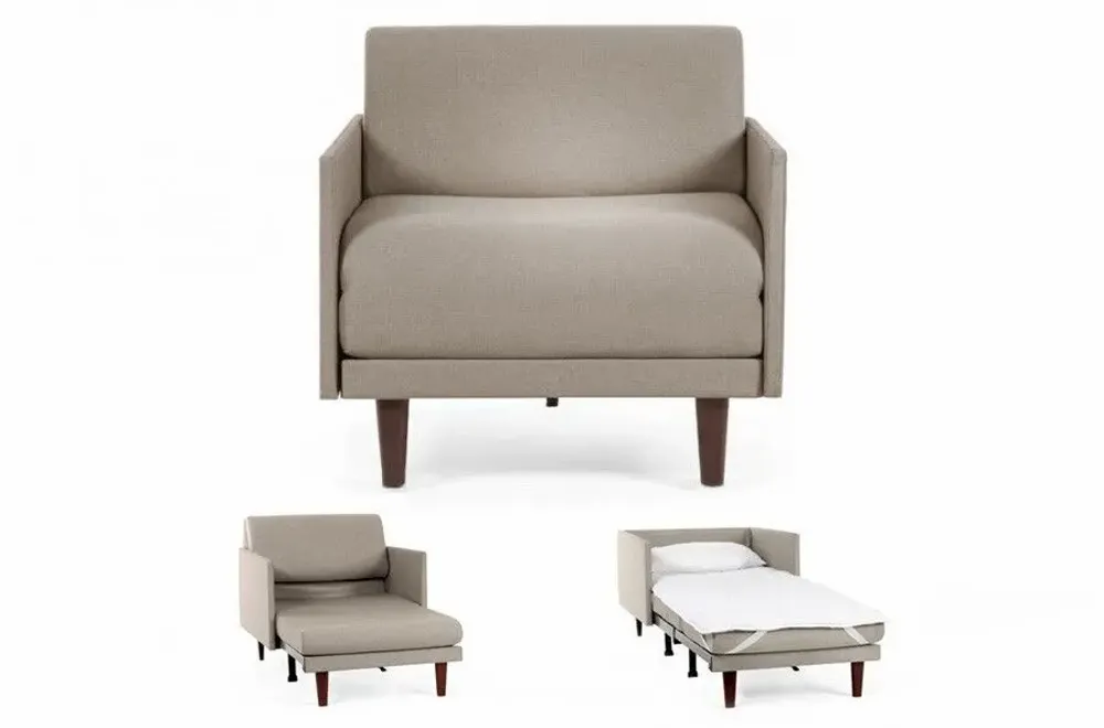 Armchairs - PACHA 70 MEDIUM 1-seater French armchair bed with removable armrests: Colour - Fabric / ORANGE - Filo - Orange - LIKOOLIS