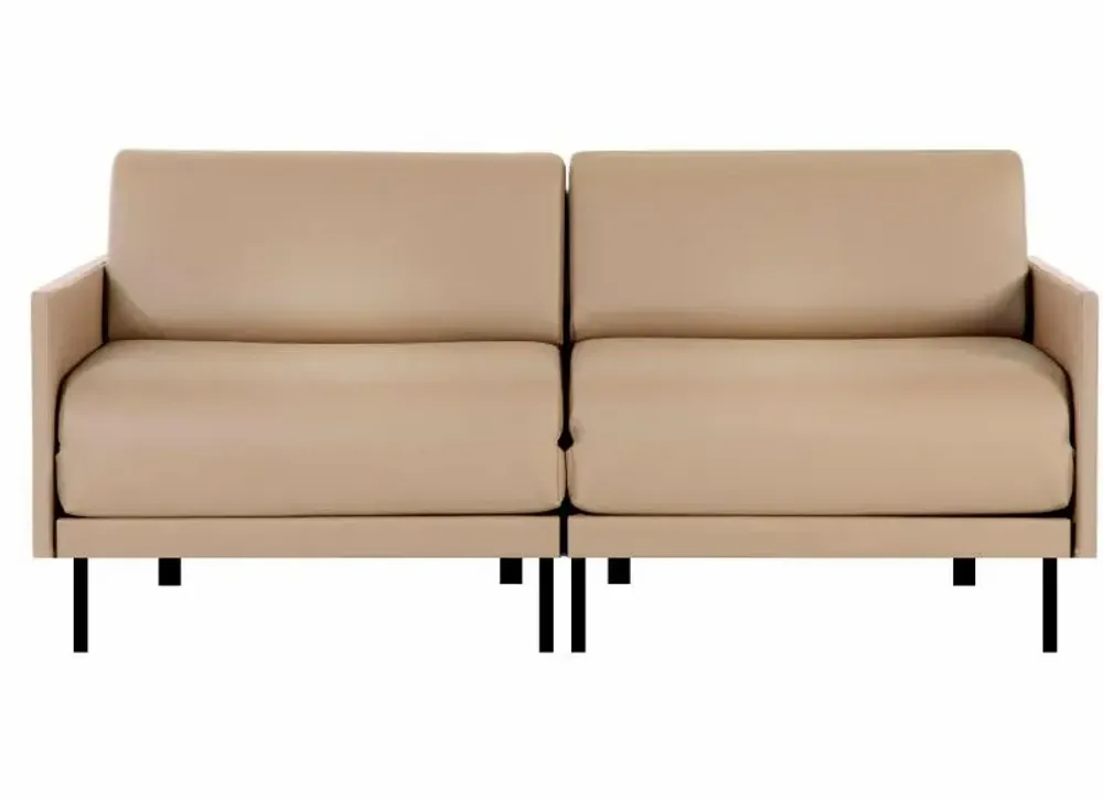 Fauteuils - Canapé lit Français 2/3 places BOSS DUO 160 MEDIUM accoudoirs amovibles : Coloris - CUIR - Beige Mastic 0809 - LIKOOLIS