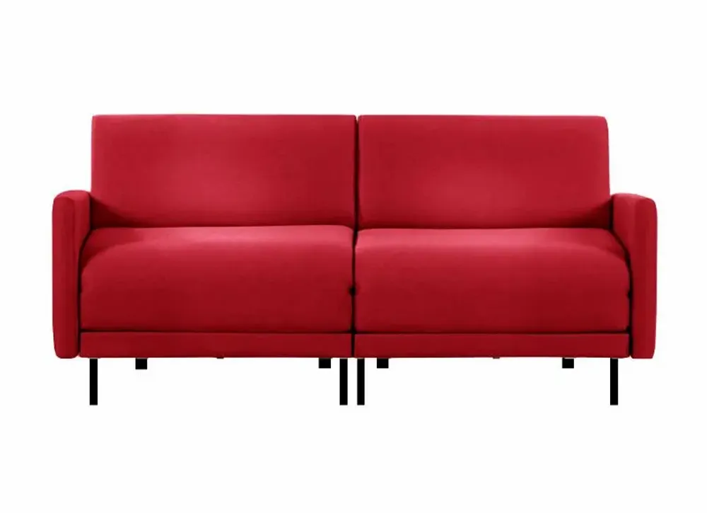 Fauteuils - Canapé lit Français 2/3 places BOSS DUO 160 LARGE accoudoirs amovibles : Coloris - CUIR - Rouge 0841 - LIKOOLIS