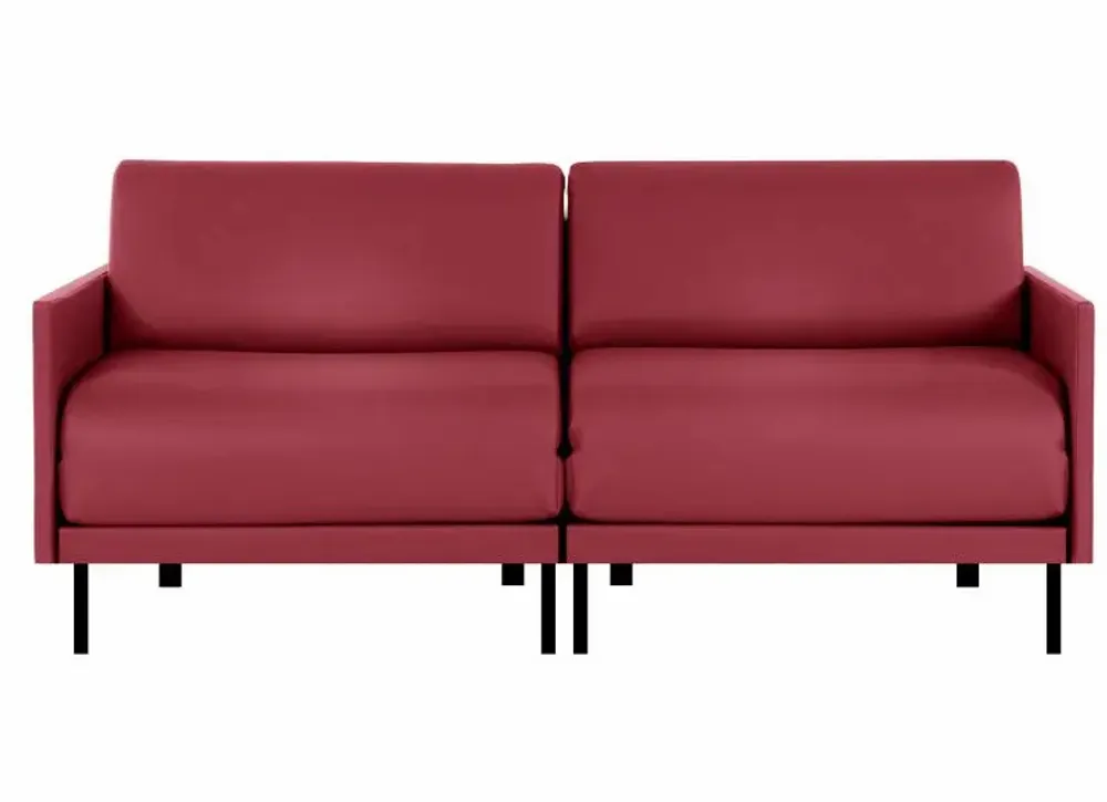 Fauteuils - Canapé lit Français 2 places BOSS DUO 140 MEDIUM accoudoirs amovibles : Coloris - Tissu / ROUGE - FIlo - Red - LIKOOLIS