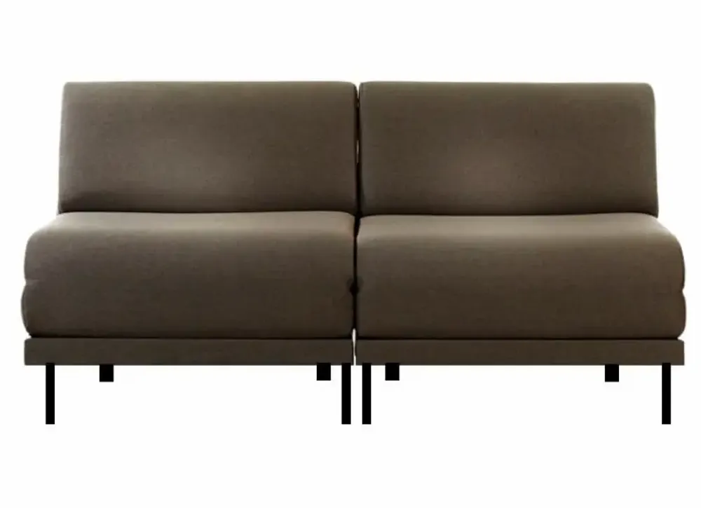 Armchairs - French 2-seater sofa bed BOSS DUO 160 SMALL without armrests : Colour - Brunei velvet / 38 - ALMOND GREEN - LIKOOLIS