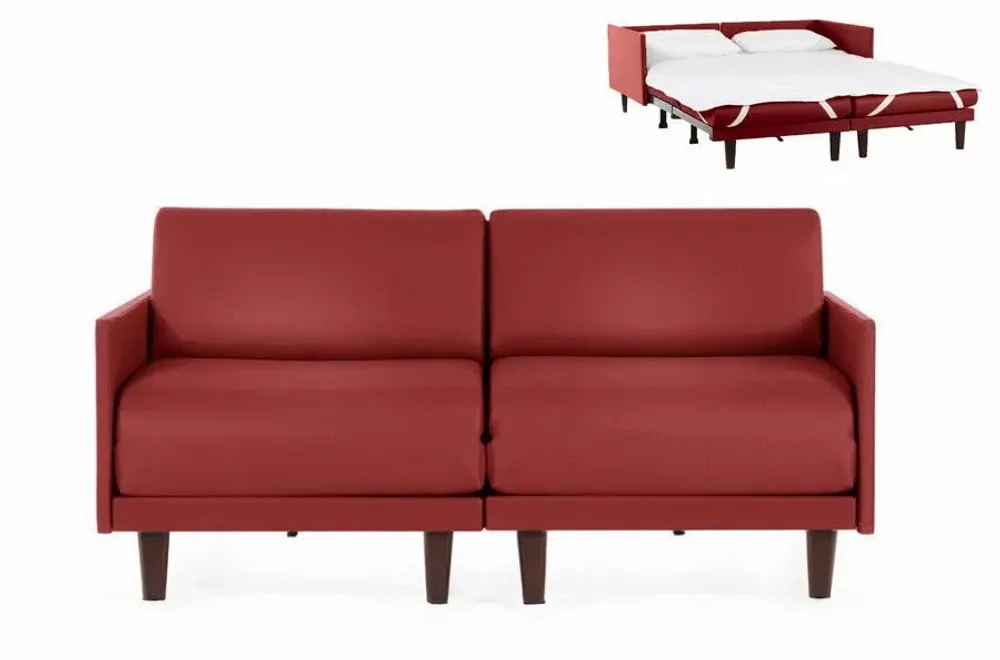 Fauteuils - Canapé lit Français 2 places PACHA DUO 160 MEDIUM accoudoirs amovibles : Coloris - CUIR - Gris 0819 - LIKOOLIS