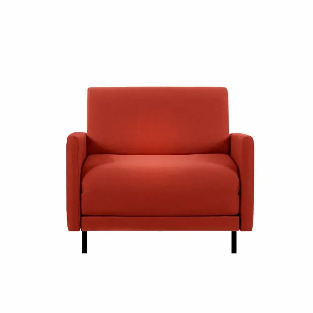 Fauteuils - Fauteuil lit Français 1 Place BOSS 80 LARGE accoudoirs amovibles et réversibles : Coloris - Tissu / ROUGE - FIlo - Red - LIKOOLIS