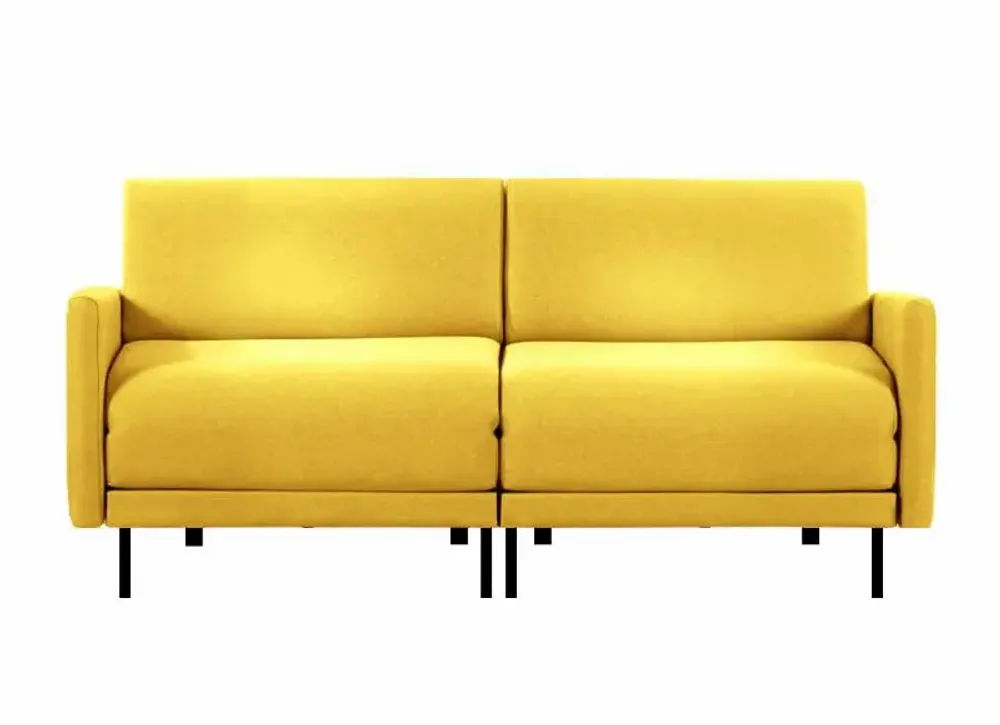 Fauteuils - Canapé lit Français 2/3 places BOSS DUO 160 LARGE accoudoirs amovibles : Coloris - Tissu / JAUNE MOUTARDE - Filo - Yellow - LIKOOLIS