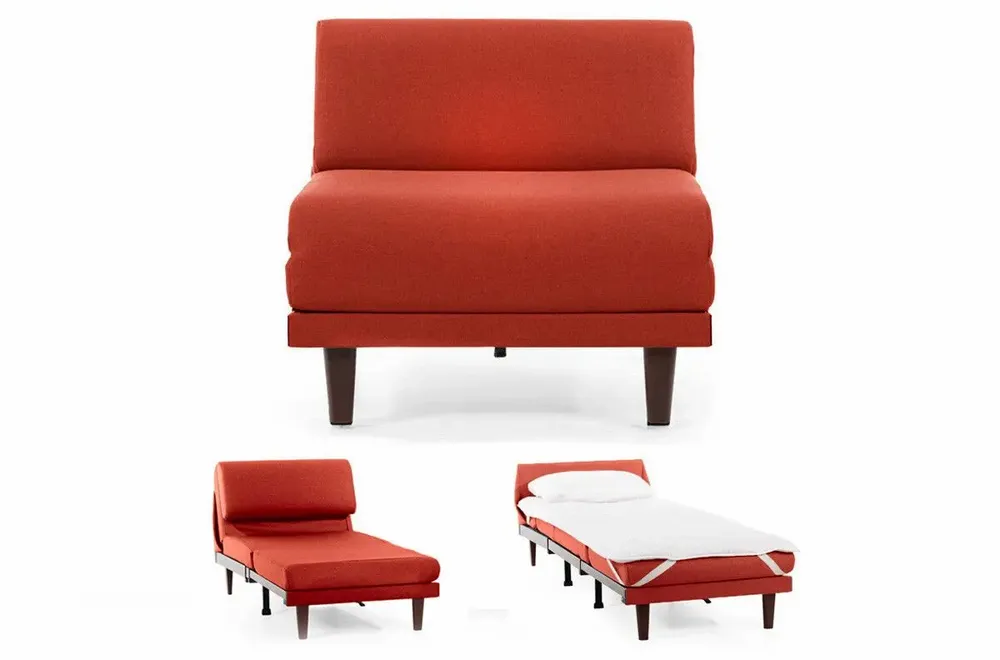 Fauteuils - Fauteuil lit Français 1 Place PACHA 70 SMALL sans accoudoirs : Coloris - Tissu / GRIS CLAIR - Filo - Light grey - LIKOOLIS