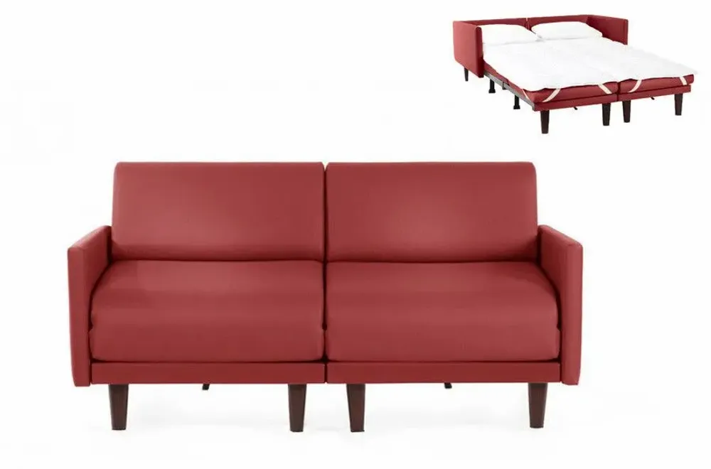 Fauteuils - Canapé lit Français 2/3places PACHA DUO 140 LARGE accoudoirs amovibles : Coloris - CUIR - Gris 0819 - LIKOOLIS