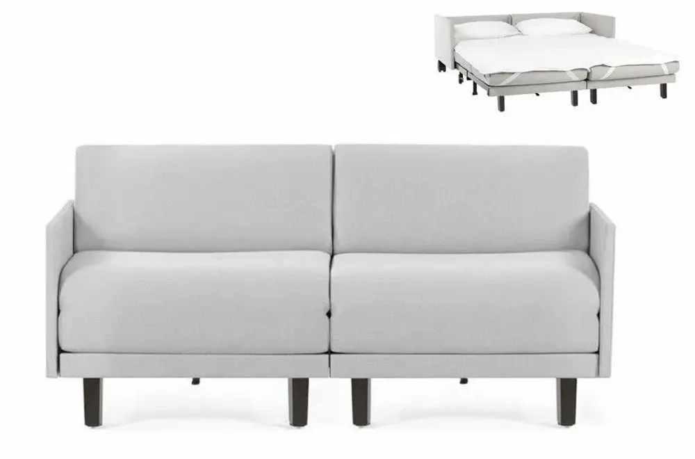 Armchairs - French 2-seater sofa bed ROLLER DUO 140 MEDIUM removable armrests: Colour - Brunei velvet / 38 - ALMOND GREEN - LIKOOLIS