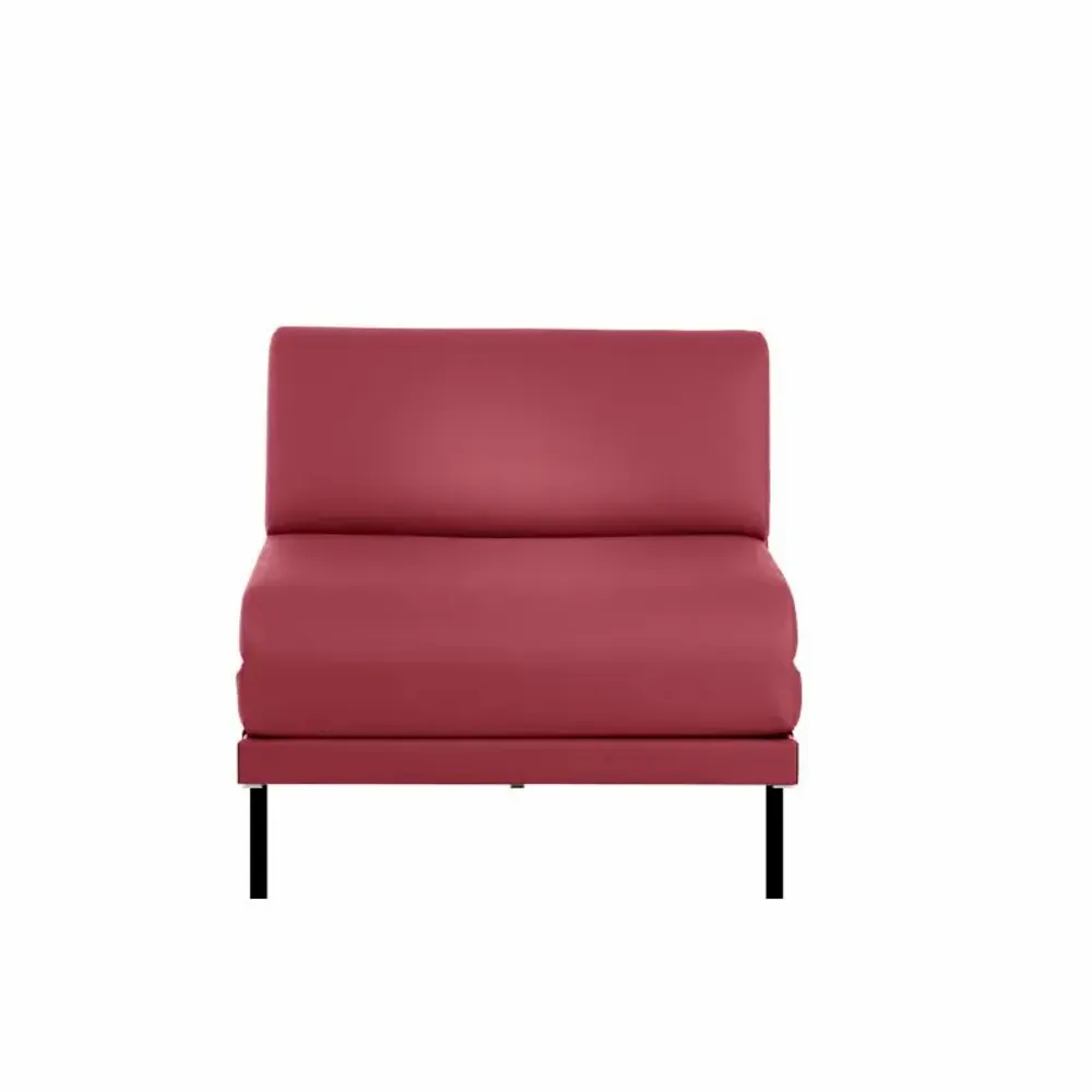 Armchairs - French 1-seater armchair bed BOSS 70 SMALL without armrests : Colour - LEATHER - Red 0841 - LIKOOLIS