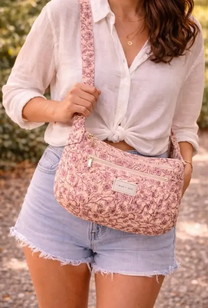 Bags and totes - Quilted zero-waste sari sling bag - I WAS A SARI