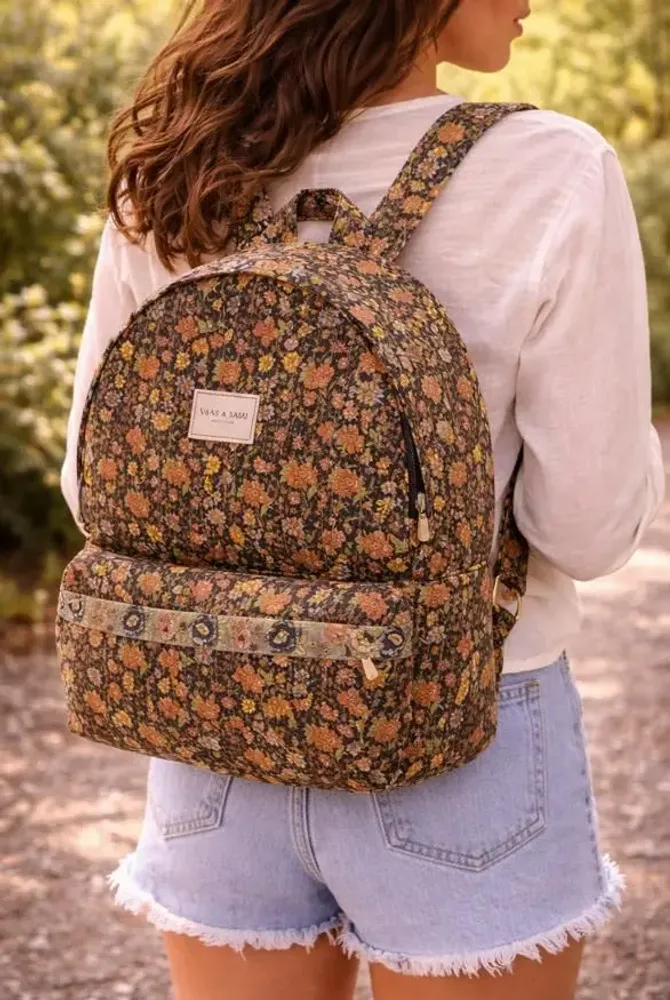 Bags and totes - Quilted backpack made from upcycled saris - I WAS A SARI