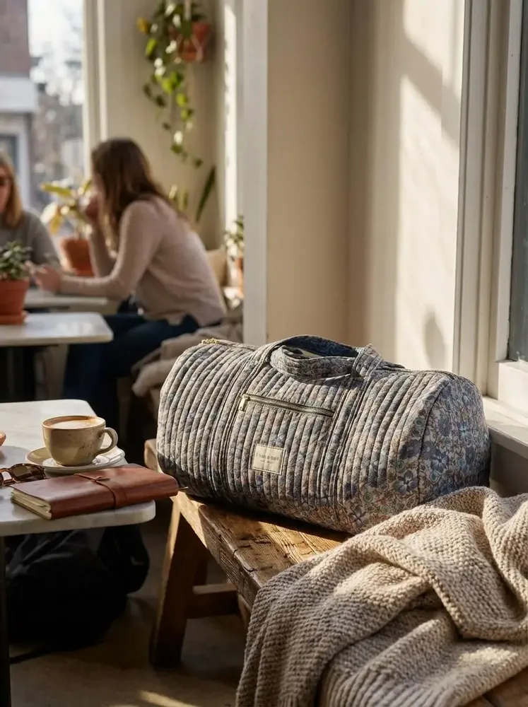 Bags and totes - Quilted sustainable sari bowling bag - I WAS A SARI