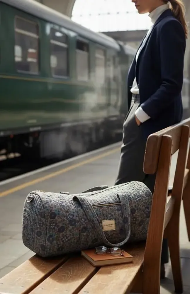 Bags and totes - Quilted sustainable sari bowling bag - I WAS A SARI