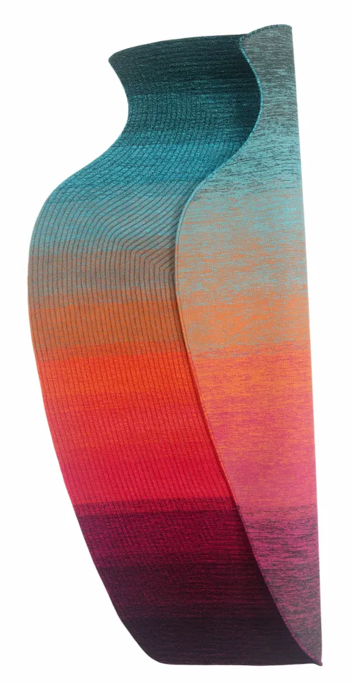 Contemporary carpets - Contemporary Hand Woven Matka Wool Area Rug - "Vessel - Sunset" - NUZRAT CARPET EMPORIOUM