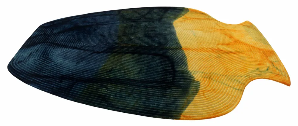 Contemporary carpets - Contemporary Hand Woven Matka Wool Area Rug - "Vessel - Amber Noir" - NUZRAT CARPET EMPORIOUM