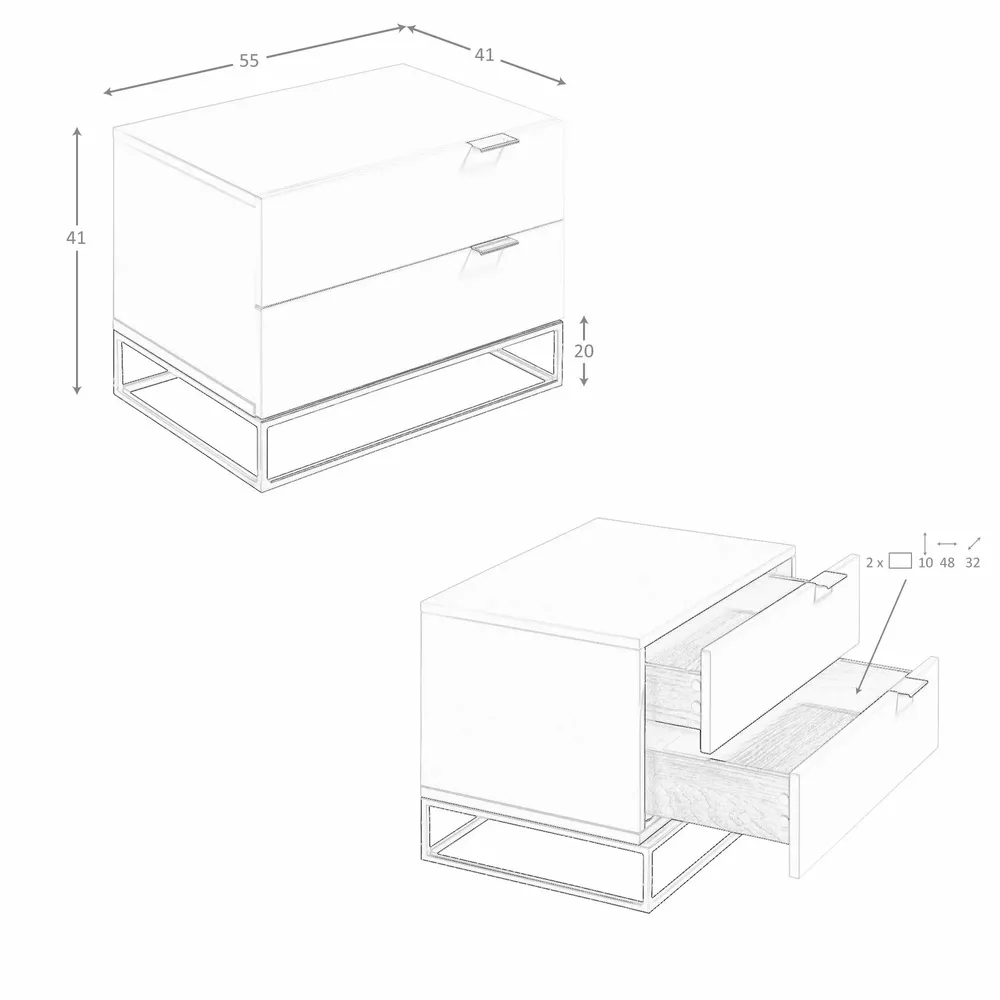 Night tables - Bedside table black steel legs - ANGEL CERDÁ