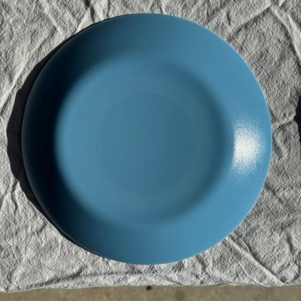 Everyday plates - Set of 6 small vintage blue dessert plates D18 (2) - OFFICE OBJETS