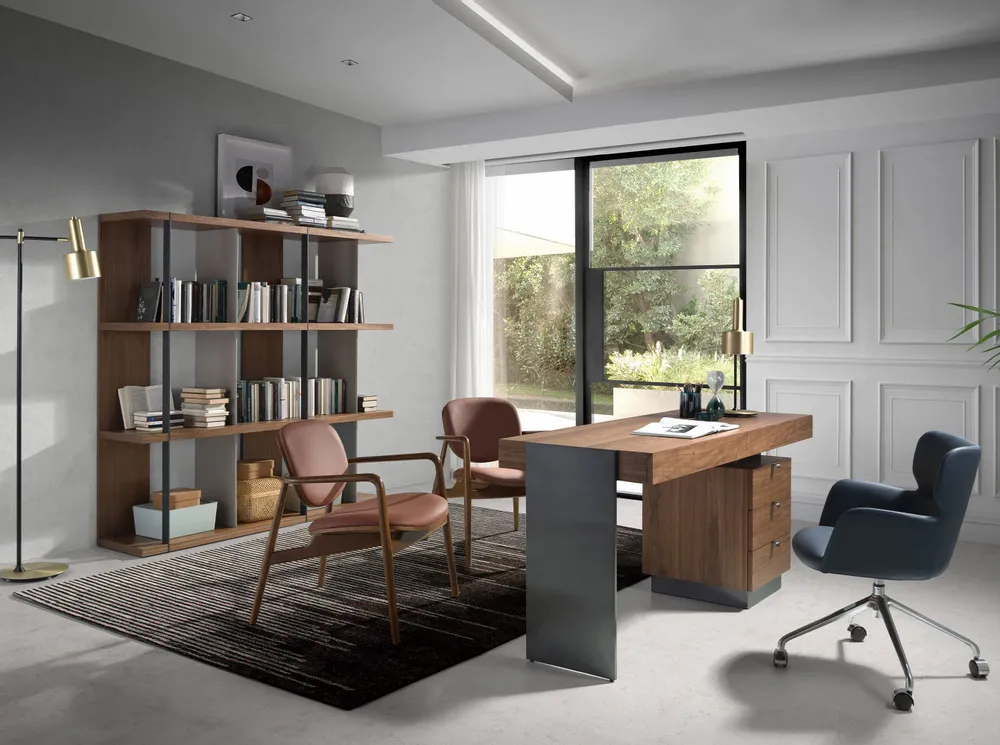 Office furniture and storage - Walnut and lacquered wood bookcase - ANGEL CERDÁ