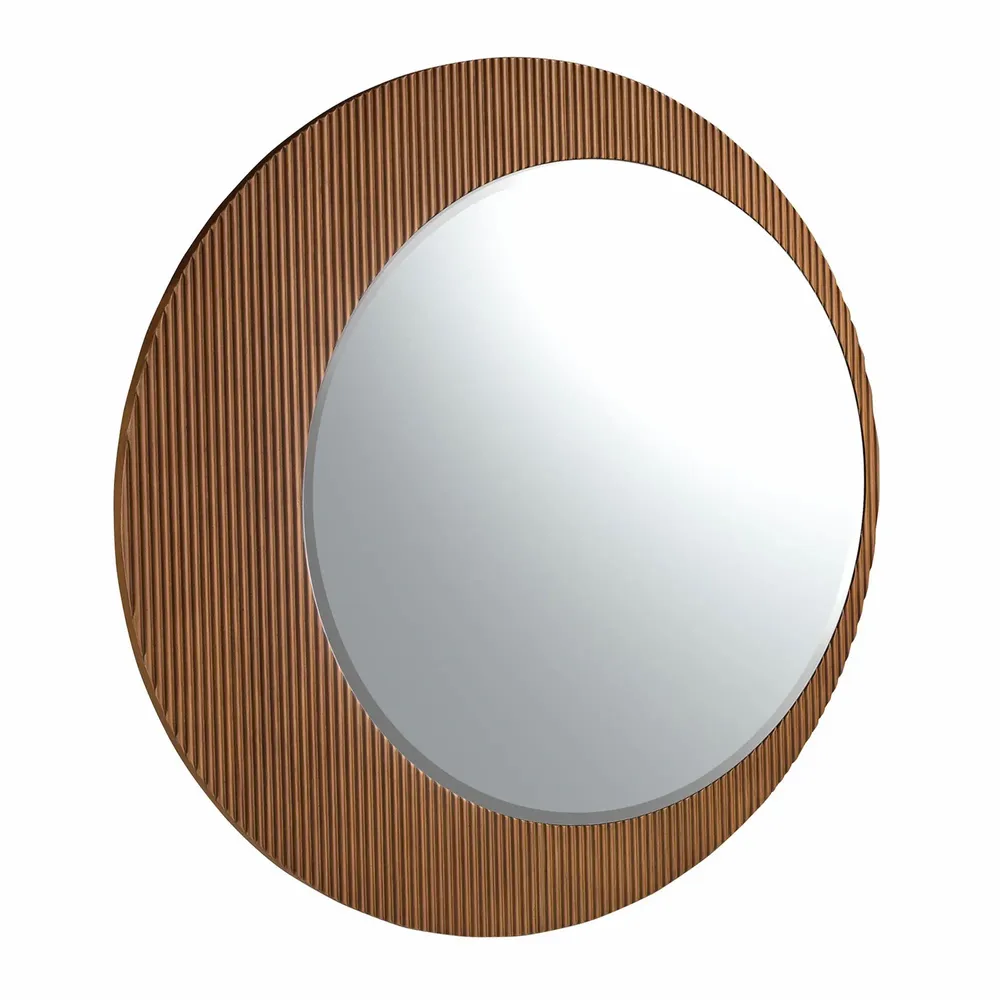 Mirrors - Round walnut wall mirror - ANGEL CERDÁ