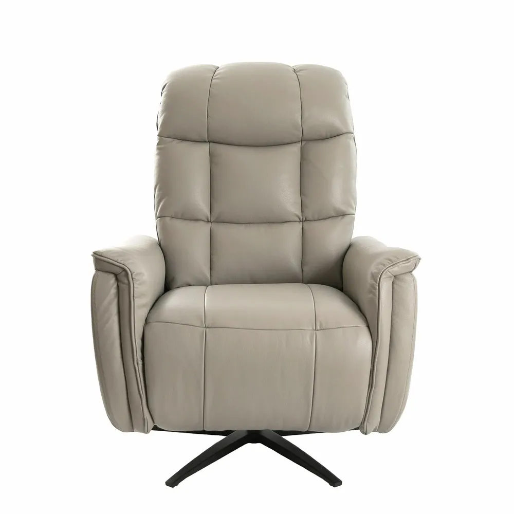 Fauteuils - Fauteuil pivotant en cuir gris - ANGEL CERDÁ