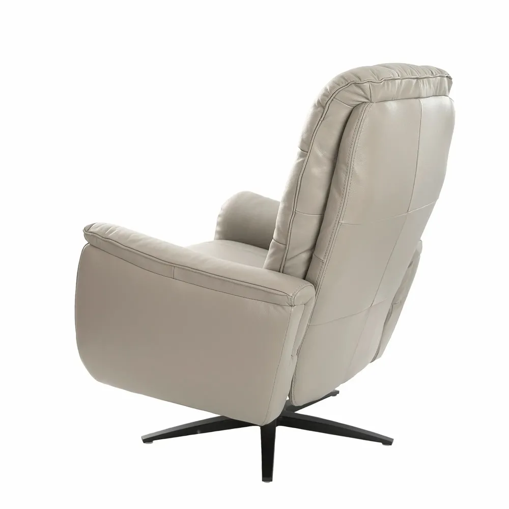 Fauteuils - Fauteuil pivotant en cuir gris - ANGEL CERDÁ