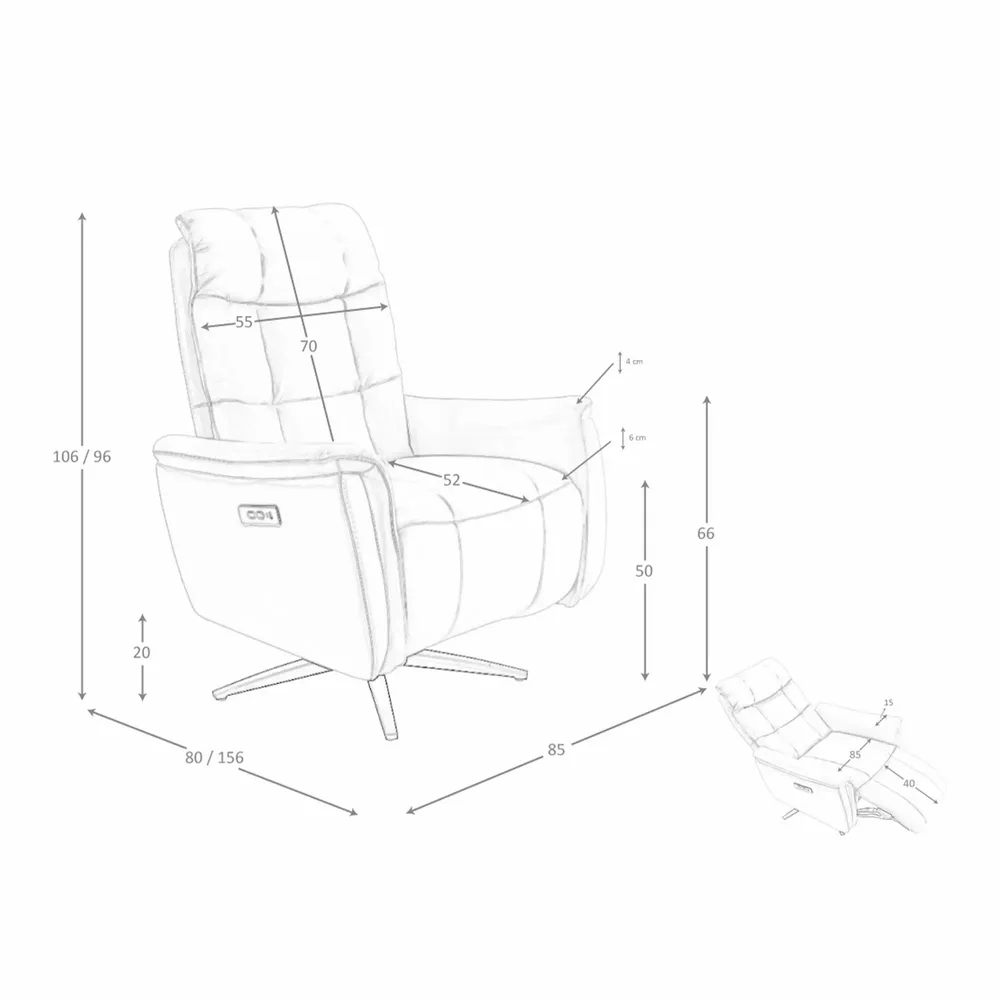 Fauteuils - Fauteuil pivotant en cuir gris - ANGEL CERDÁ