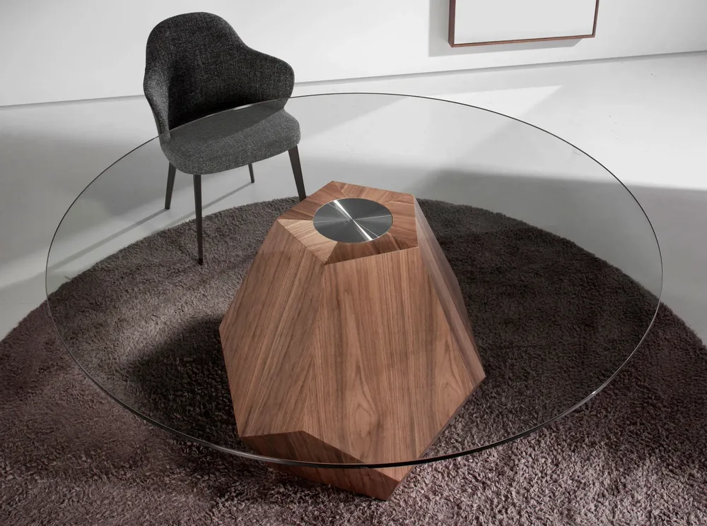 Dining Tables - Round walnut dining table - ANGEL CERDÁ