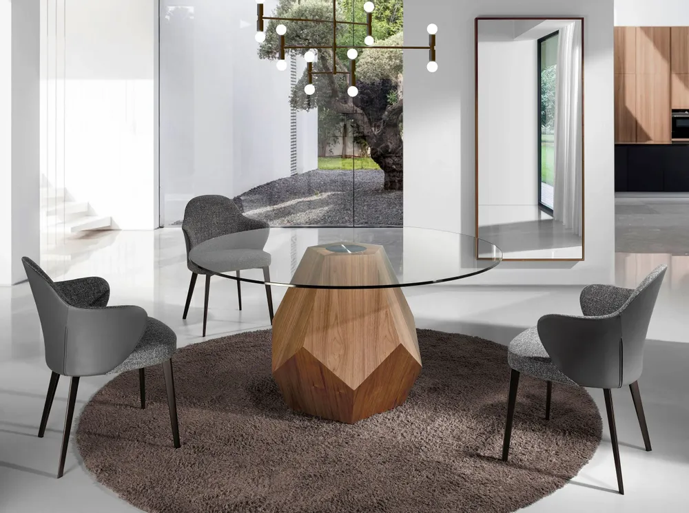 Dining Tables - Round walnut dining table - ANGEL CERDÁ