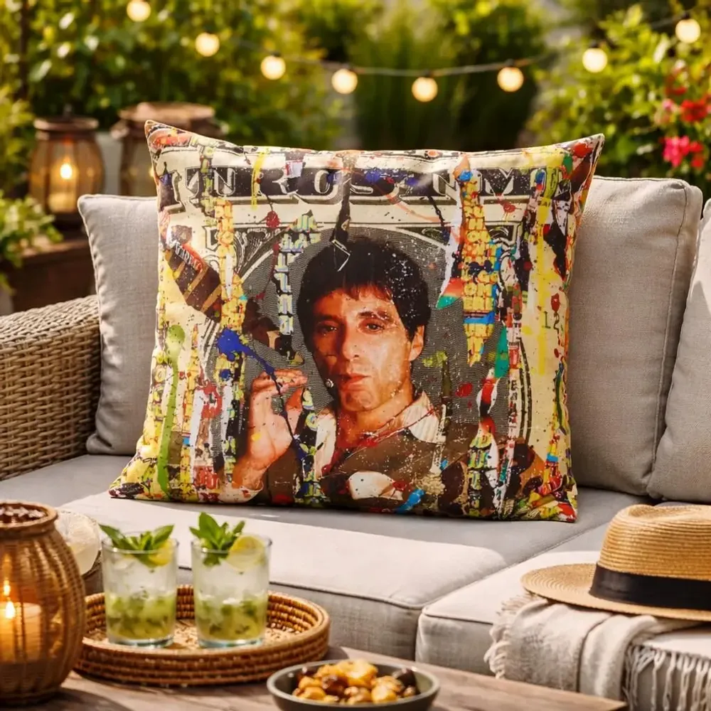 Garden textiles - Scarface outdoor cushion 60 x 60 - Design by Anne Mondy - ARTDECORIS
