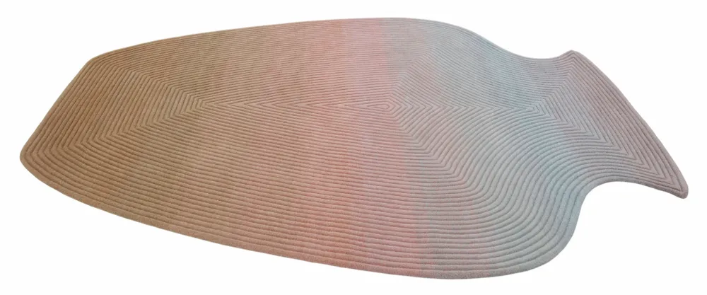 Contemporary carpets - Contemporary Hand Woven Matka Wool Area Rug - "Vessel - Dawn Earth" - NUZRAT CARPET EMPORIOUM