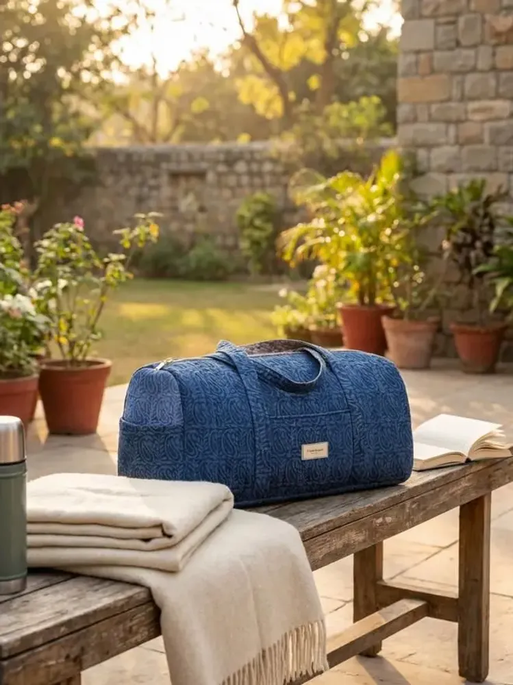 Bags and totes - Quilted barrel bag made from upcycled saris - I WAS A SARI