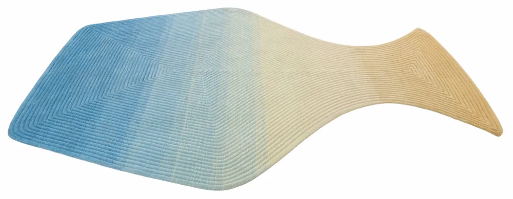 Contemporary carpets - Contemporary Hand Woven Matka Wool Area Rug - "Noora - Skyline Breeze" - NUZRAT CARPET EMPORIOUM