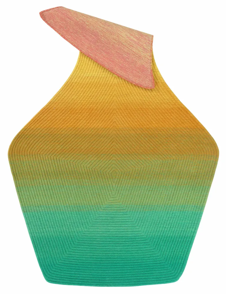 Contemporary carpets - Contemporary Hand Woven Matka Wool Area Rug - "Noora - Sunfire Meadow" - NUZRAT CARPET EMPORIOUM