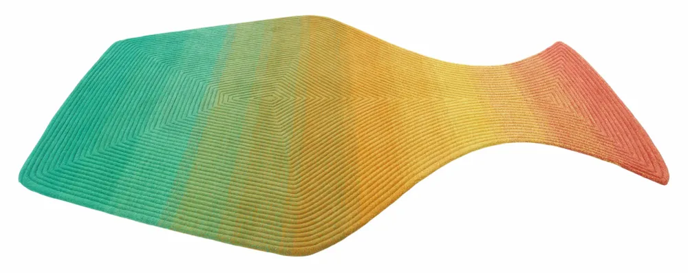 Contemporary carpets - Contemporary Hand Woven Matka Wool Area Rug - "Noora - Sunfire Meadow" - NUZRAT CARPET EMPORIOUM