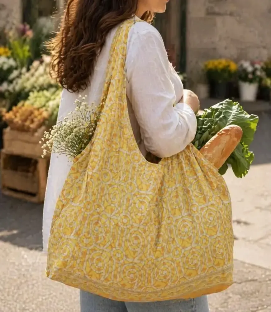 Bags and totes - Reusable sustainable sari bag - I WAS A SARI