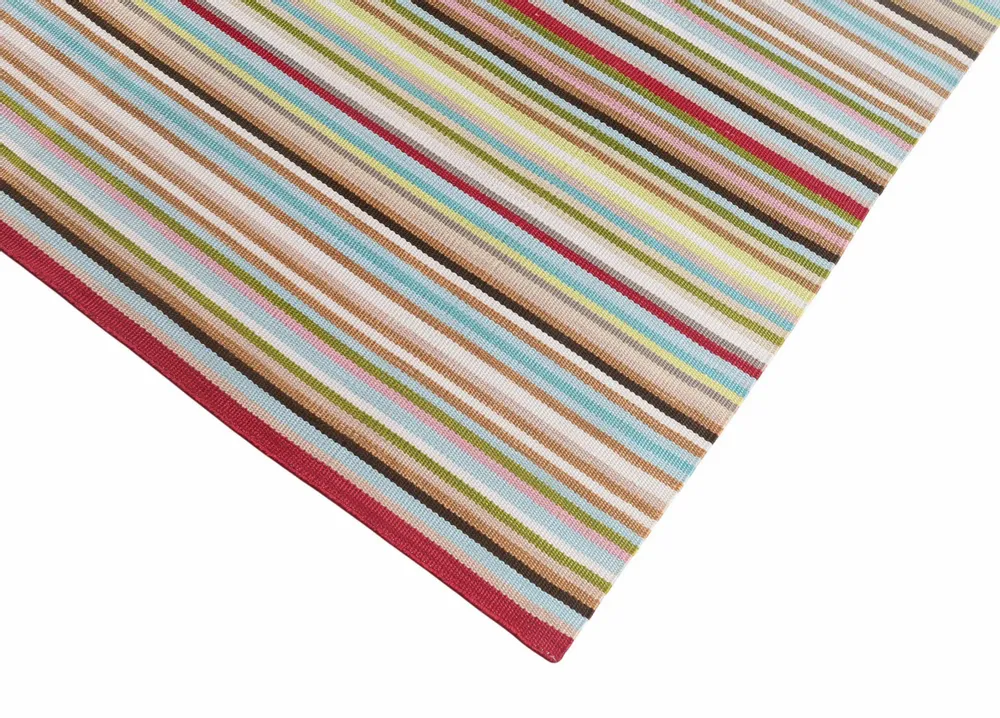 Contemporary carpets - Hand woven Polyester rug, Lines - Multi - NUZRAT CARPET EMPORIOUM