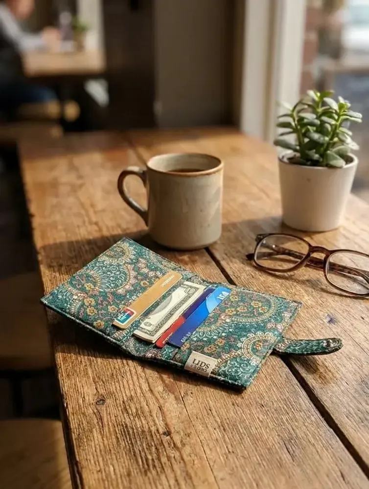 Bags and totes - Small upcycled sari wallet - I WAS A SARI
