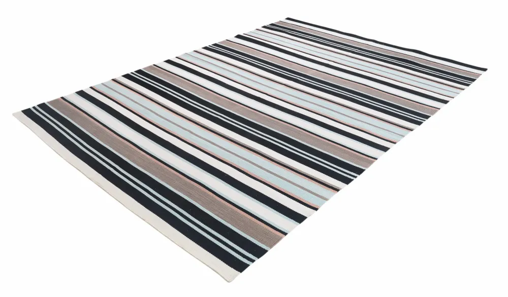 Contemporary carpets - Hand woven Polyester rug, Streak - Black/white - NUZRAT CARPET EMPORIOUM