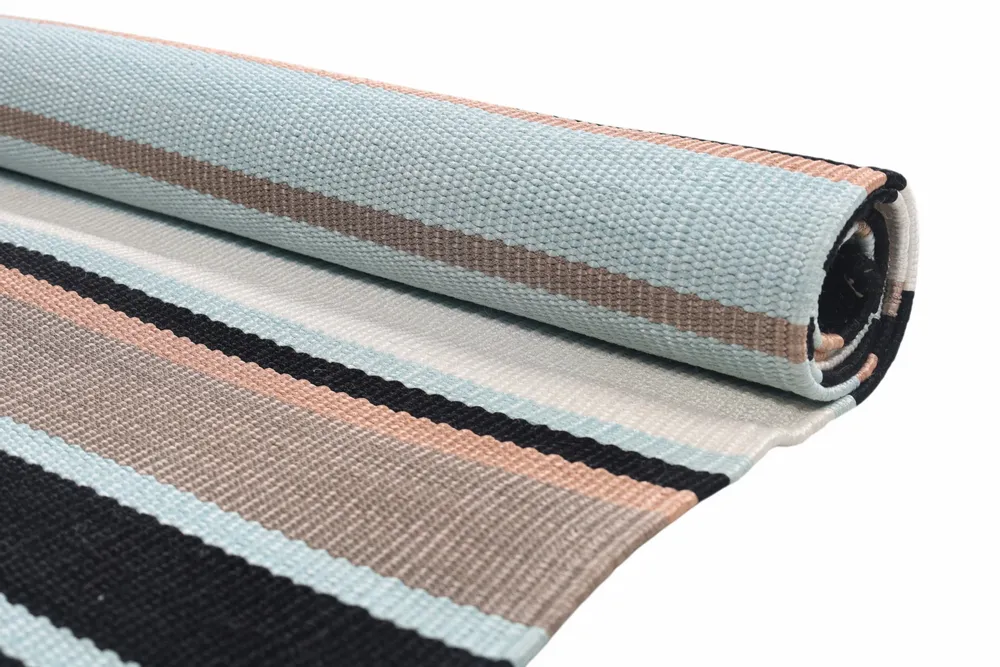 Contemporary carpets - Hand woven Polyester rug, Streak - Black/white - NUZRAT CARPET EMPORIOUM