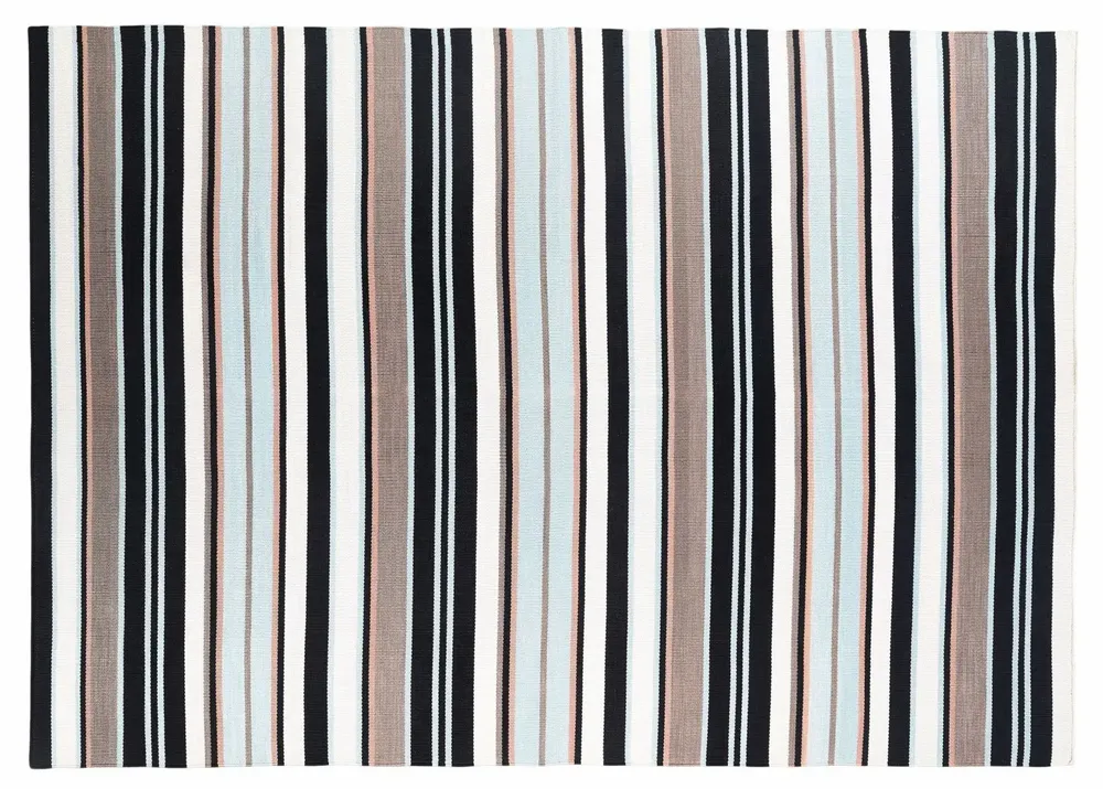 Contemporary carpets - Hand woven Polyester rug, Streak - Black/white - NUZRAT CARPET EMPORIOUM