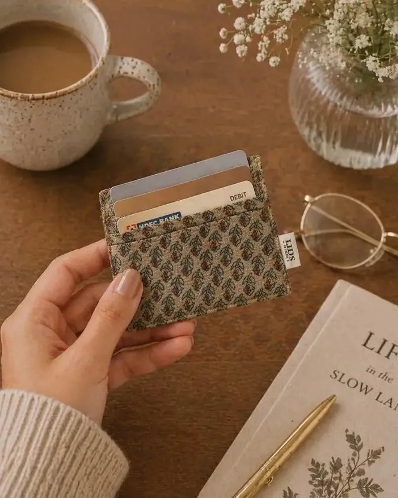 Bags and totes - Upcycled sari card holder - I WAS A SARI