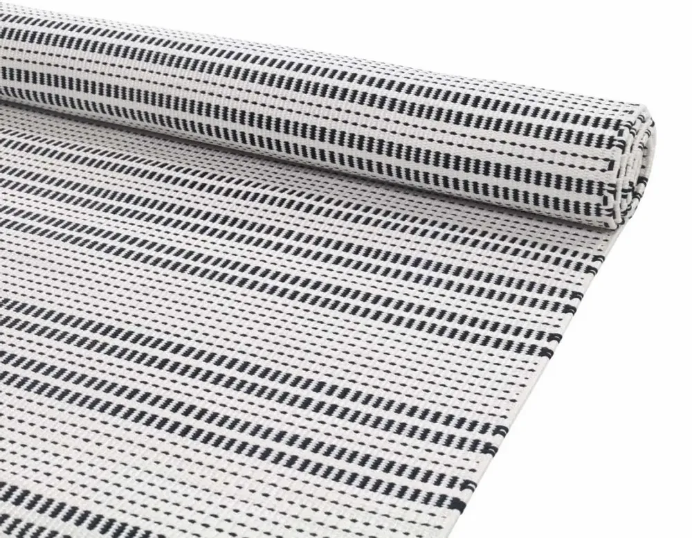 Contemporary carpets - Hand woven Polyester rug, Starlines - Black/white - NUZRAT CARPET EMPORIOUM