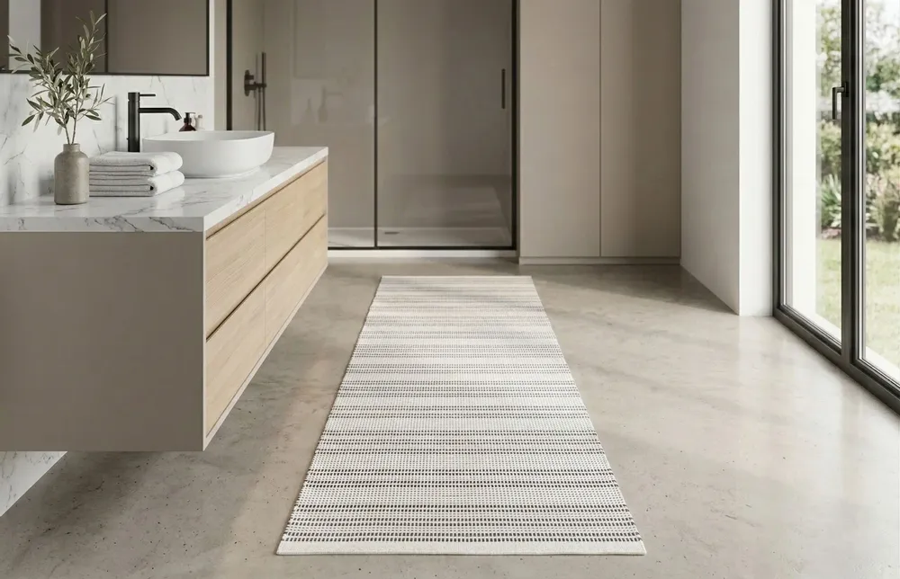 Contemporary carpets - Hand woven Polyester rug, Starlines - Black/white - NUZRAT CARPET EMPORIOUM