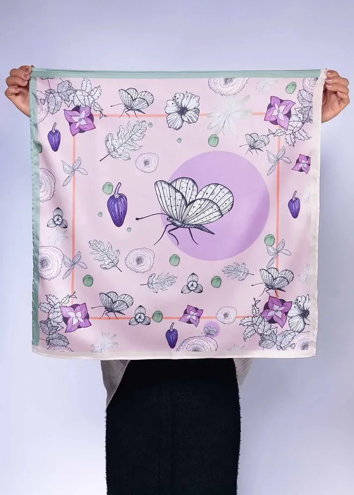 Scarves - satin scarf, French creation and printing - KOUNTHEA RETH