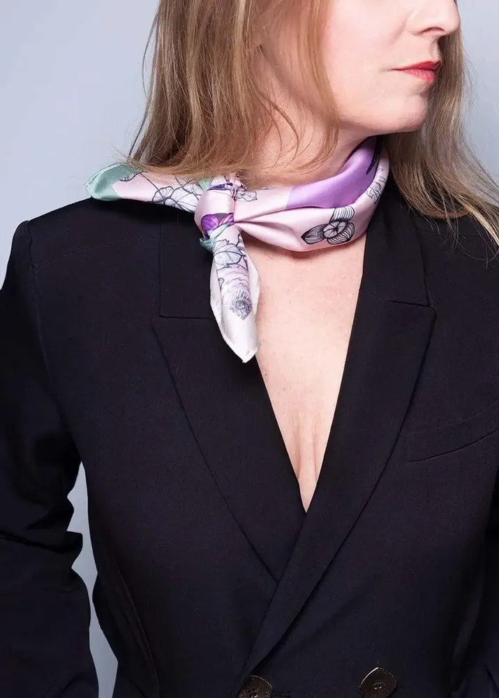 Scarves - satin scarf, French creation and printing - KOUNTHEA RETH