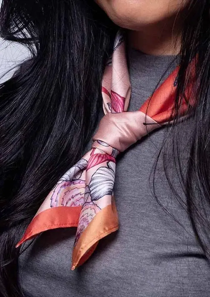 Scarves - Satin scarf, French creation and printing - KOUNTHEA RETH