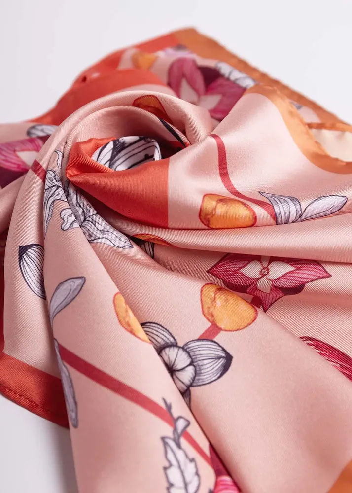 Scarves - Satin scarf, French creation and printing - KOUNTHEA RETH